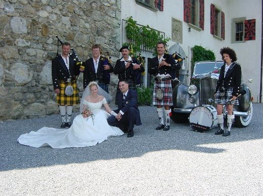 Dudelsackband an Hochzeitsfeier Spiez